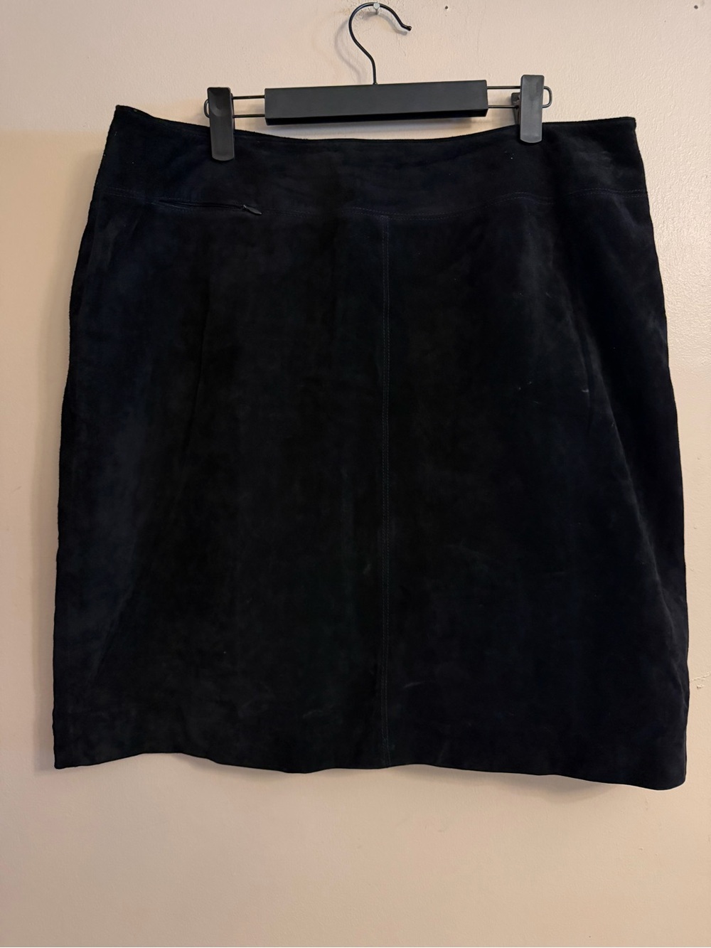 Vintage Lord & Taylor Black Suede Skirt